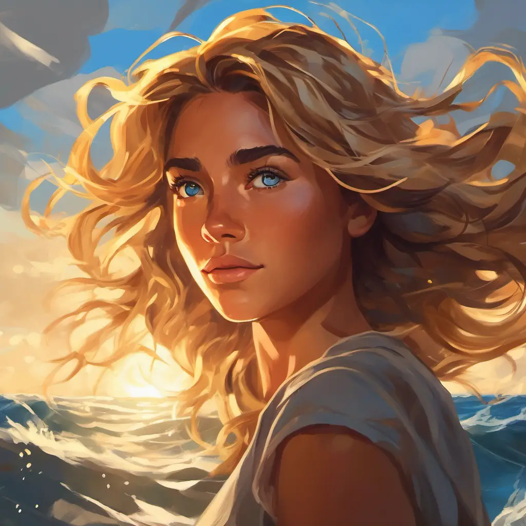 Golden hair, blue eyes, skin tanned by the sun, spirited and Dark hair, brown eyes, skin kissed by sea spray, courageous in the storm, holding on for safety.