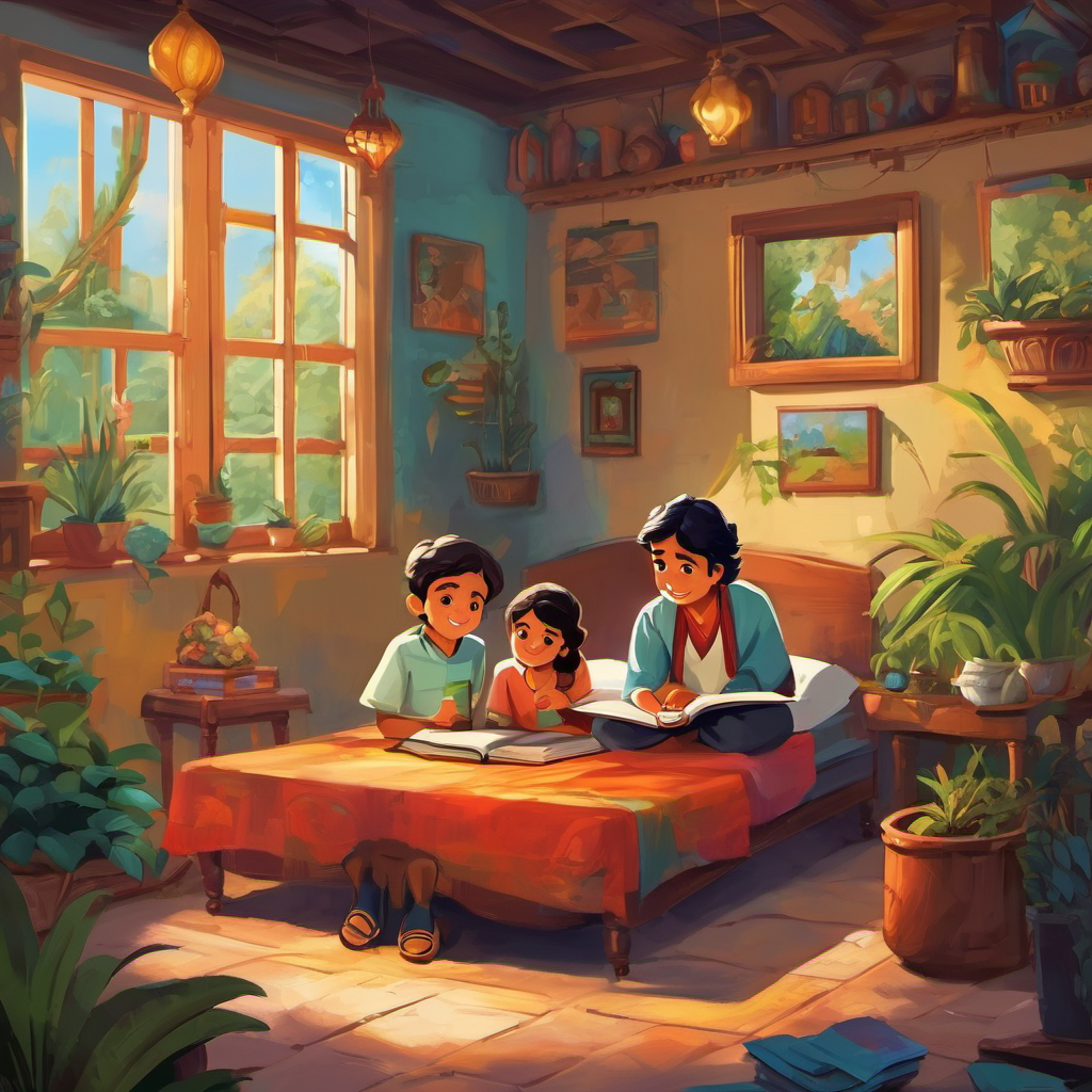 Their enchanted room became a symbol of friendship and positivity, reminding people that dreams could come true when nurtured by true companionship. Rahul and Ramesh's art reached far and wide, touching the hearts of countless individuals, young and old alike. Their story became an inspiration for people, reminding them of the magic woven by true friendship. So, my dear 14-year-old, remember the tale of Rahul and Ramesh. Just like them, may you treasure your friendships and embrace the beautiful differences among your friends. Together, you can conquer the world with the magic of your companionship and create a symphony of love, just like Rahul’s guitar and Ramesh’s brush. And if you ever find an old, abandoned room filled with forgotten treasures, know that it might just be the beginning of an extraordinary journey with a friend by your side.