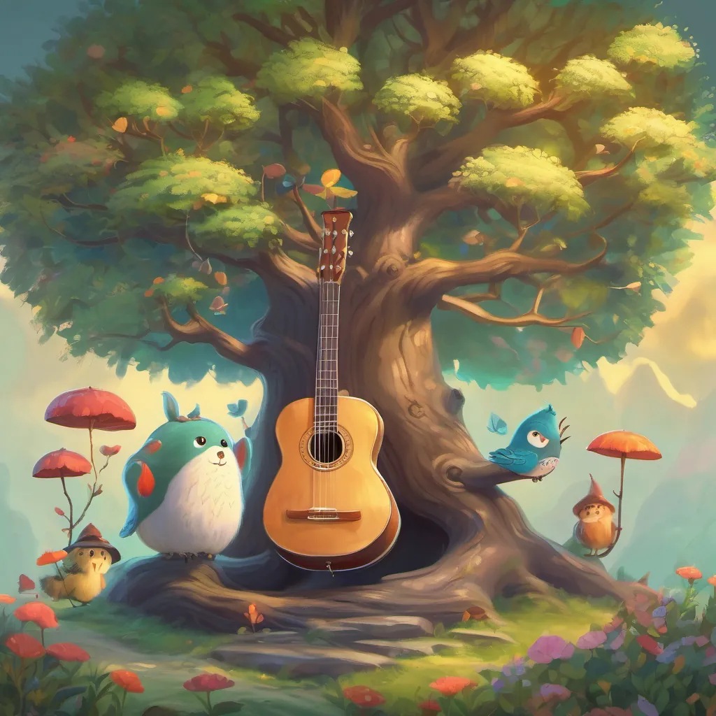 The magical tree singing a tune about kindness and sharing.