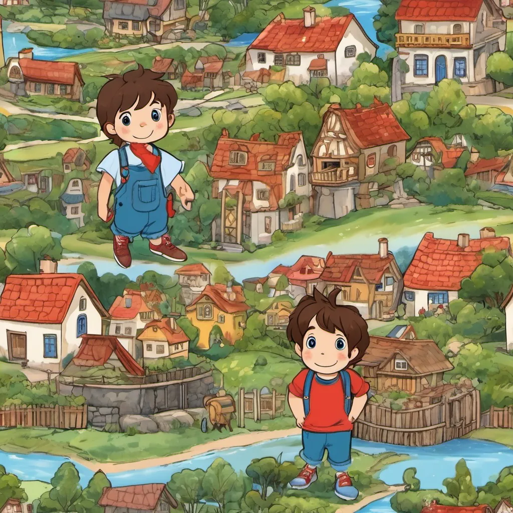 Timmy's village, filled with happy faces and a picturesque landscape.