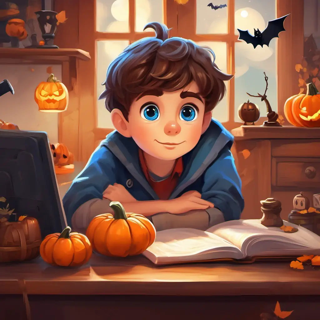 Timmy is a little boy with brown hair and blue eyes He is curious and loves going on adventures and his friends sitting at their desks, ready to take the test.