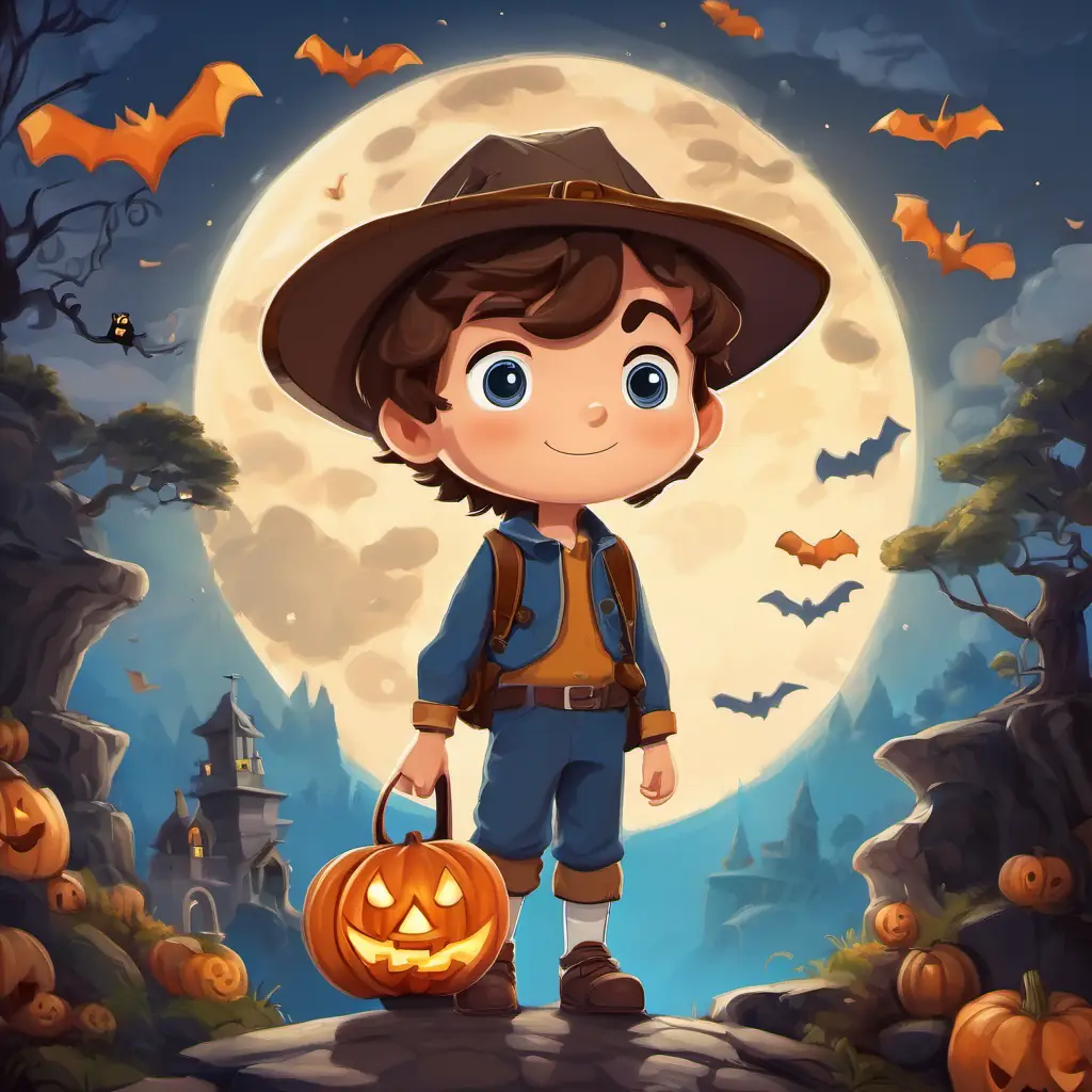 Timmy is a little boy with brown hair and blue eyes He is curious and loves going on adventures thinking hard, with question marks floating above his head.