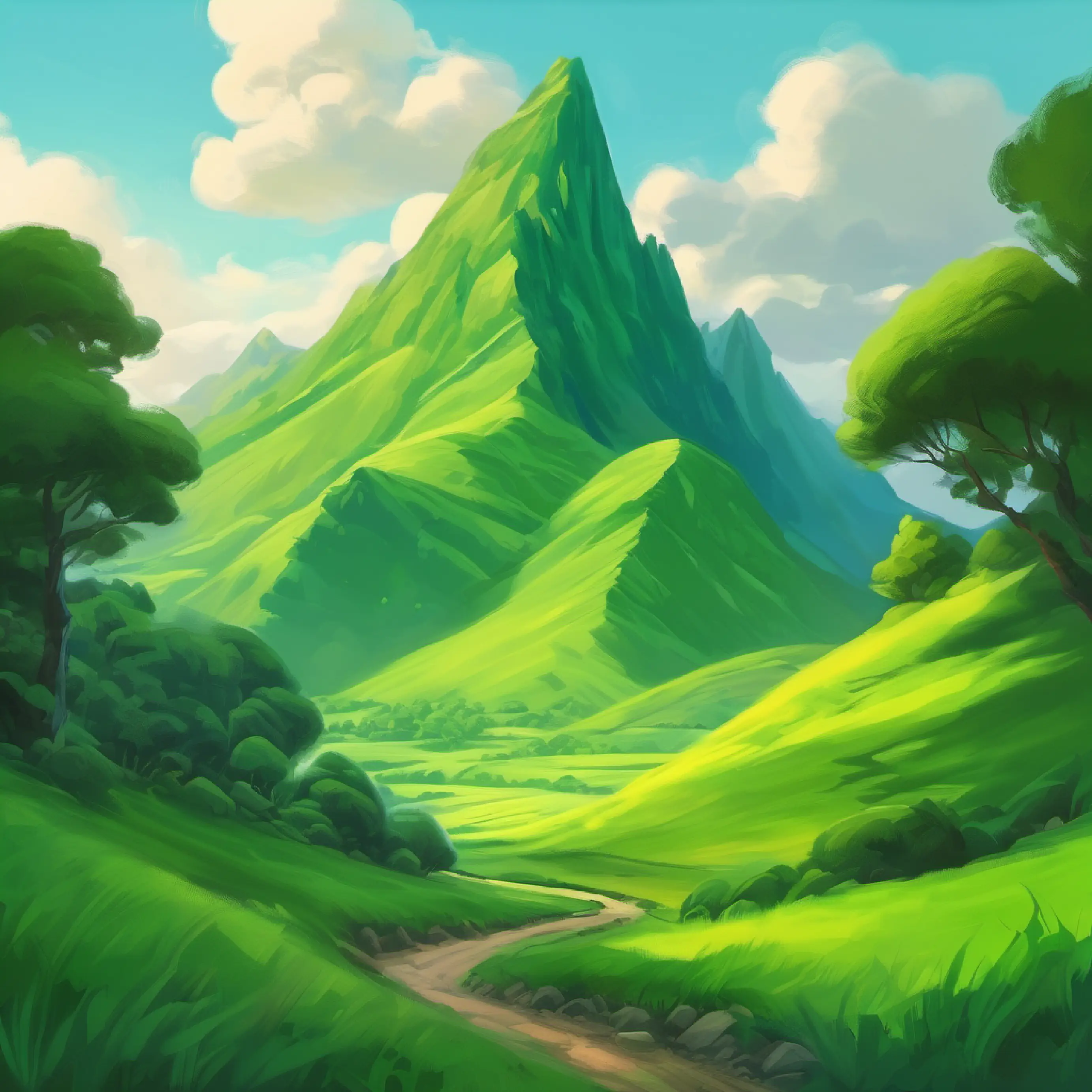 An introduction of A small green mountain, humble in size in a valley