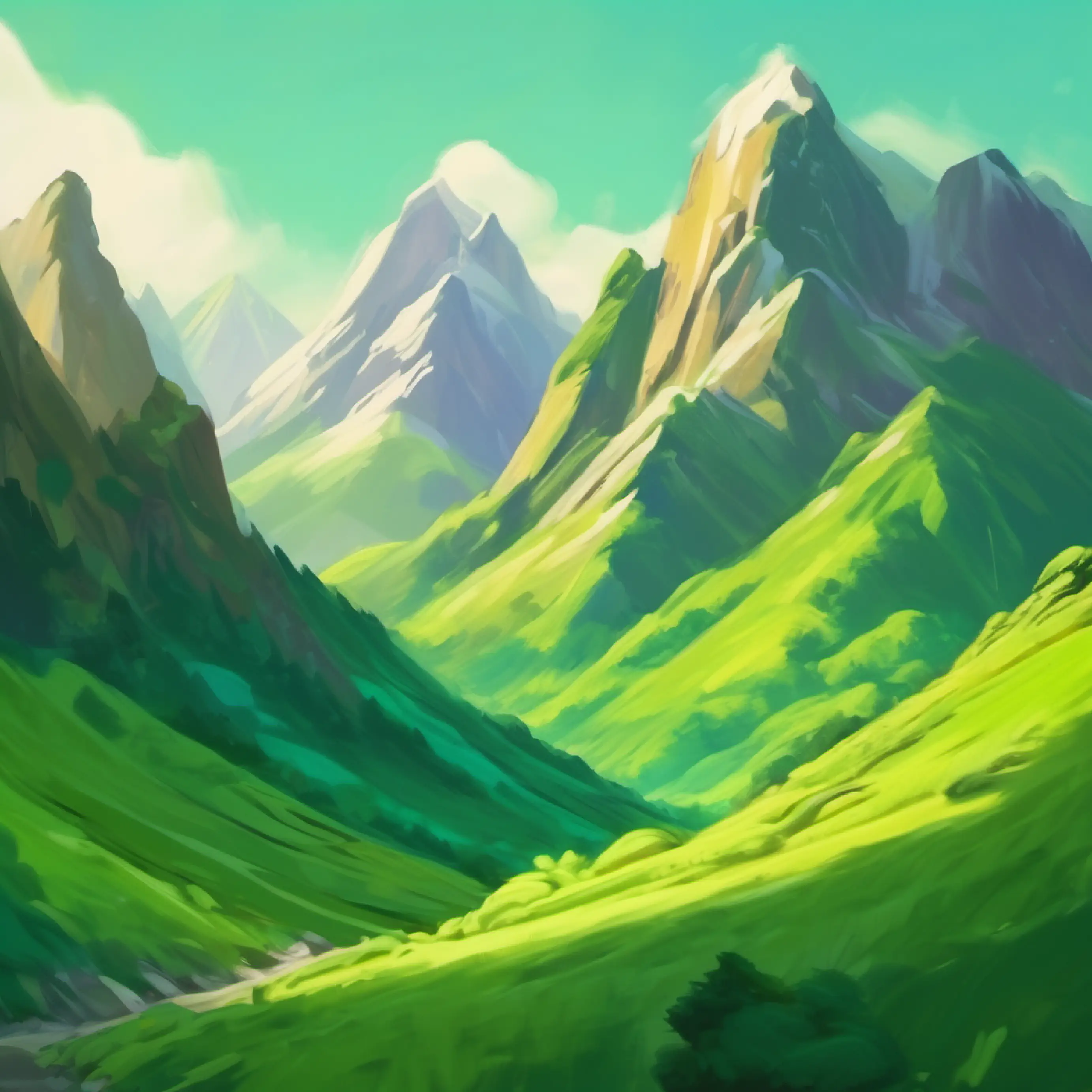 Comparison of A small green mountain, humble in size with other mountains