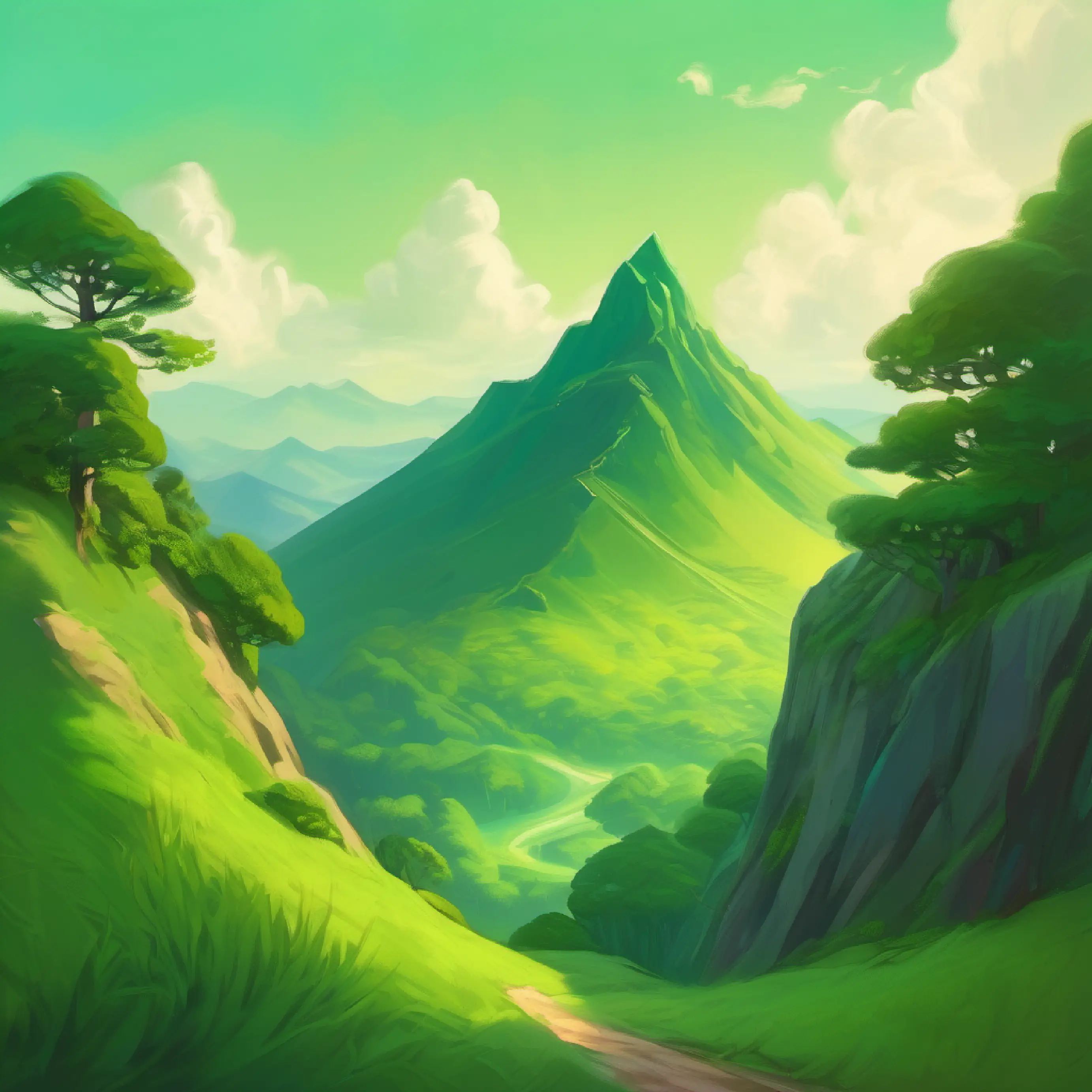 A small green mountain, humble in size's realization of her worth