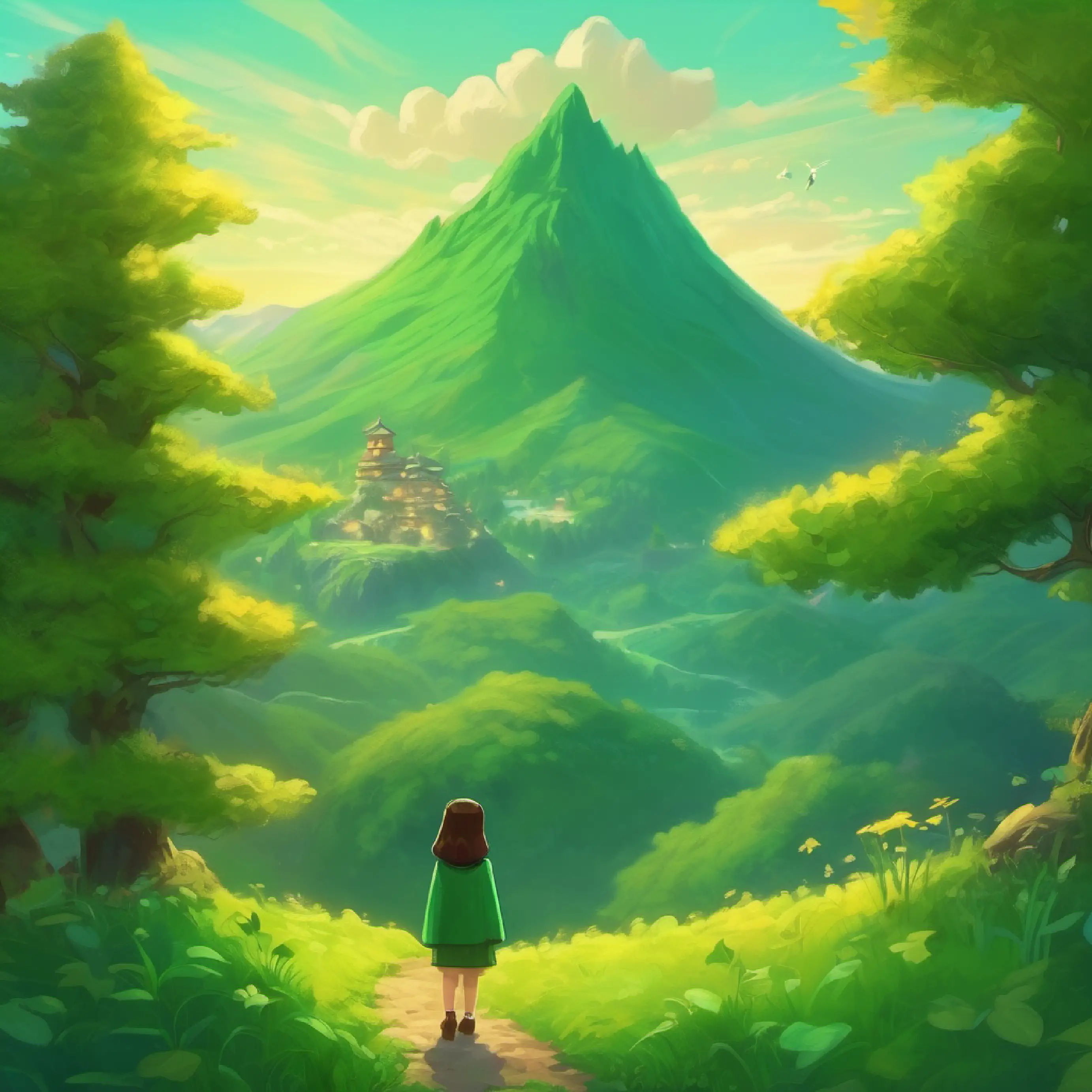 A small green mountain, humble in size shares her wish with the owl