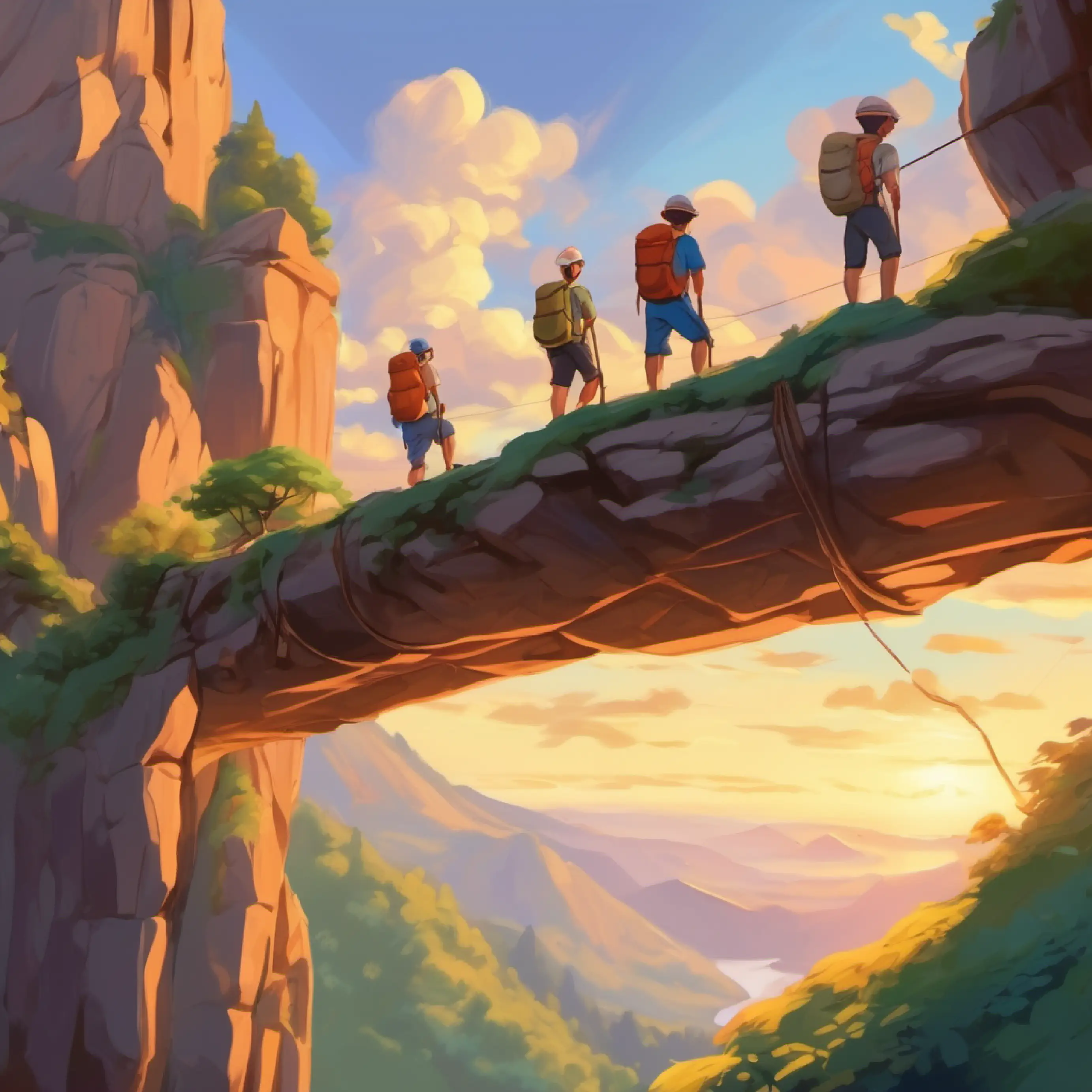 Climbers enjoy the view