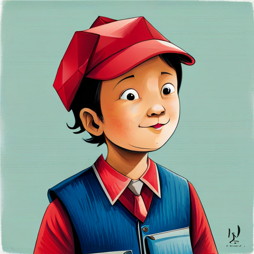 A curious little boy wearing a red cap and backpack, a curious little boy wearing a red cap and backpack.