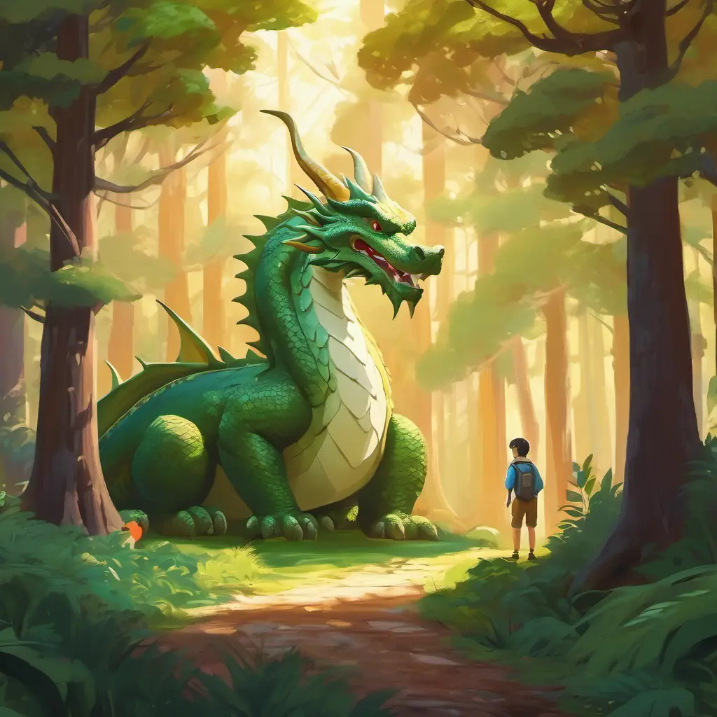 paul with big dragon in the forest