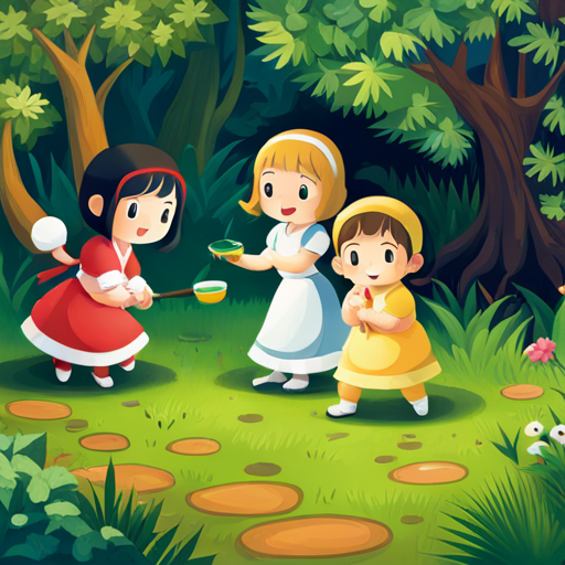 Munni playing with her friends in a garden
