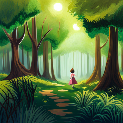 Munni entering a magical forest