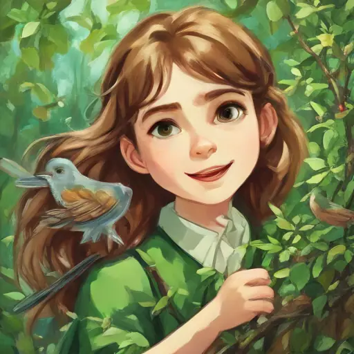 Brave girl with brown hair and sparkling green eyes, always smiling finally finds the Whispering Sparrow, but it's trapped.