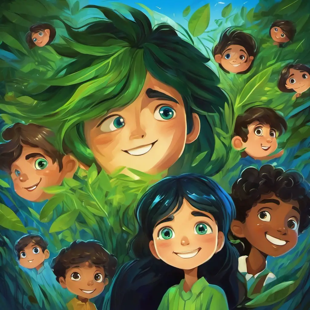 Una imagen de Pelo negro, ojos verdes como la hierba y Alto, pelo castaño, ojos azules como el cielo con sus hijos, sonriendo y disfrutando la vida.