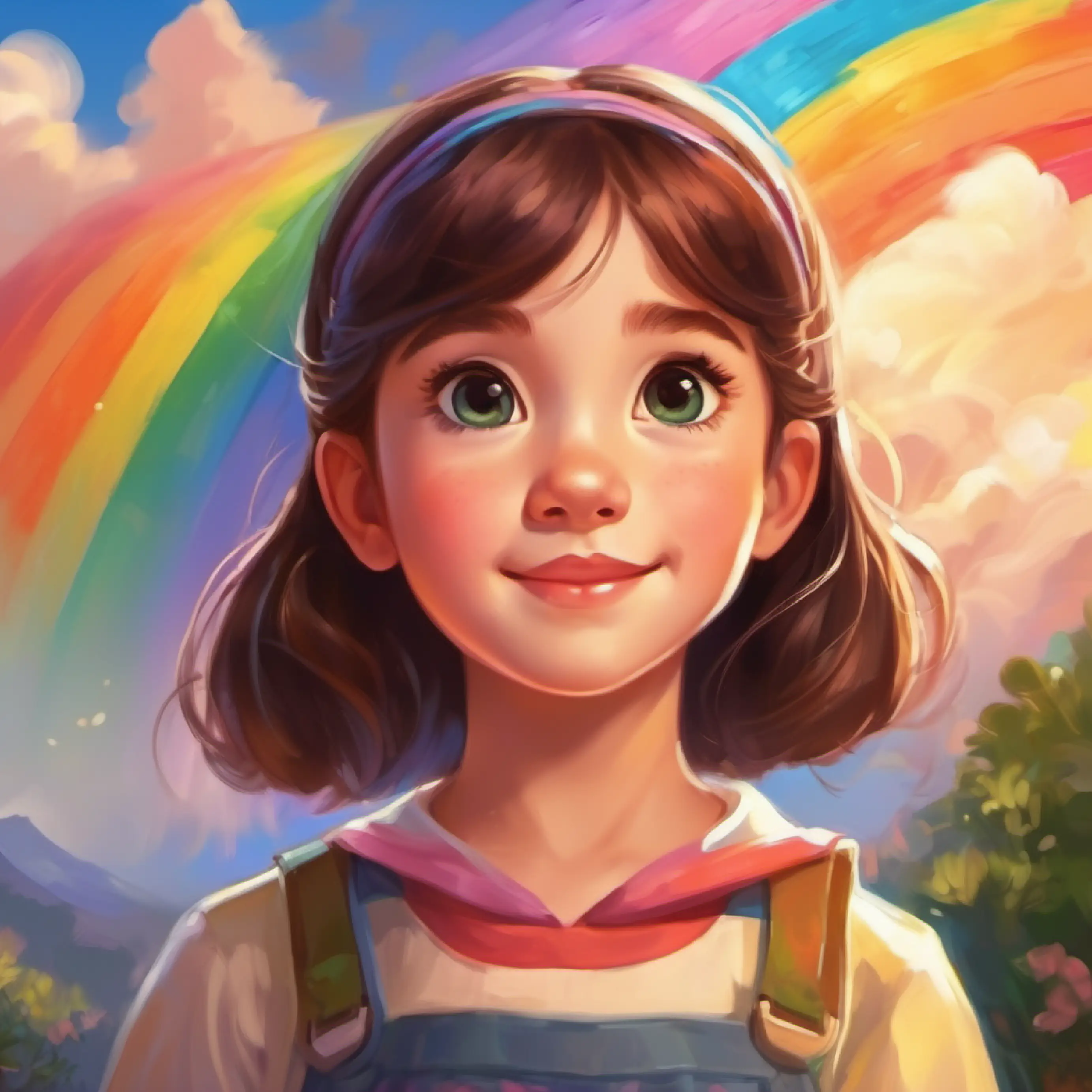 Introduction to A young girl with bright eyes and a love for painting and her love for painting rainbows.