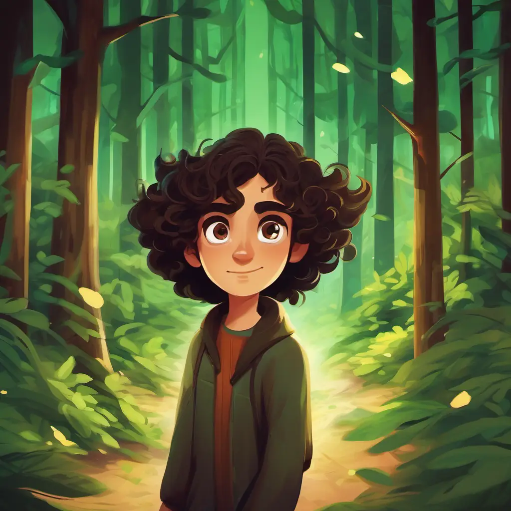 Curly brown hair, green eyes and Black hair, brown eyes encounter a mysterious stranger with a scary mask, running through the forest.