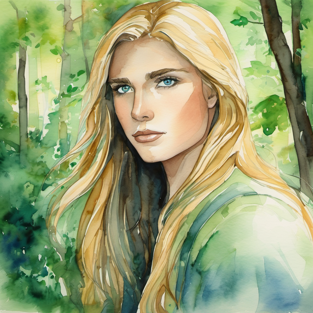 In the forest, Blue eyes, golden hair ⁠⁠⁠⁠10 words max hears Green eyes, dark hair 10 words max's voice. Green eyes, dark hair 10 words max is described with green eyes and dark hair.
