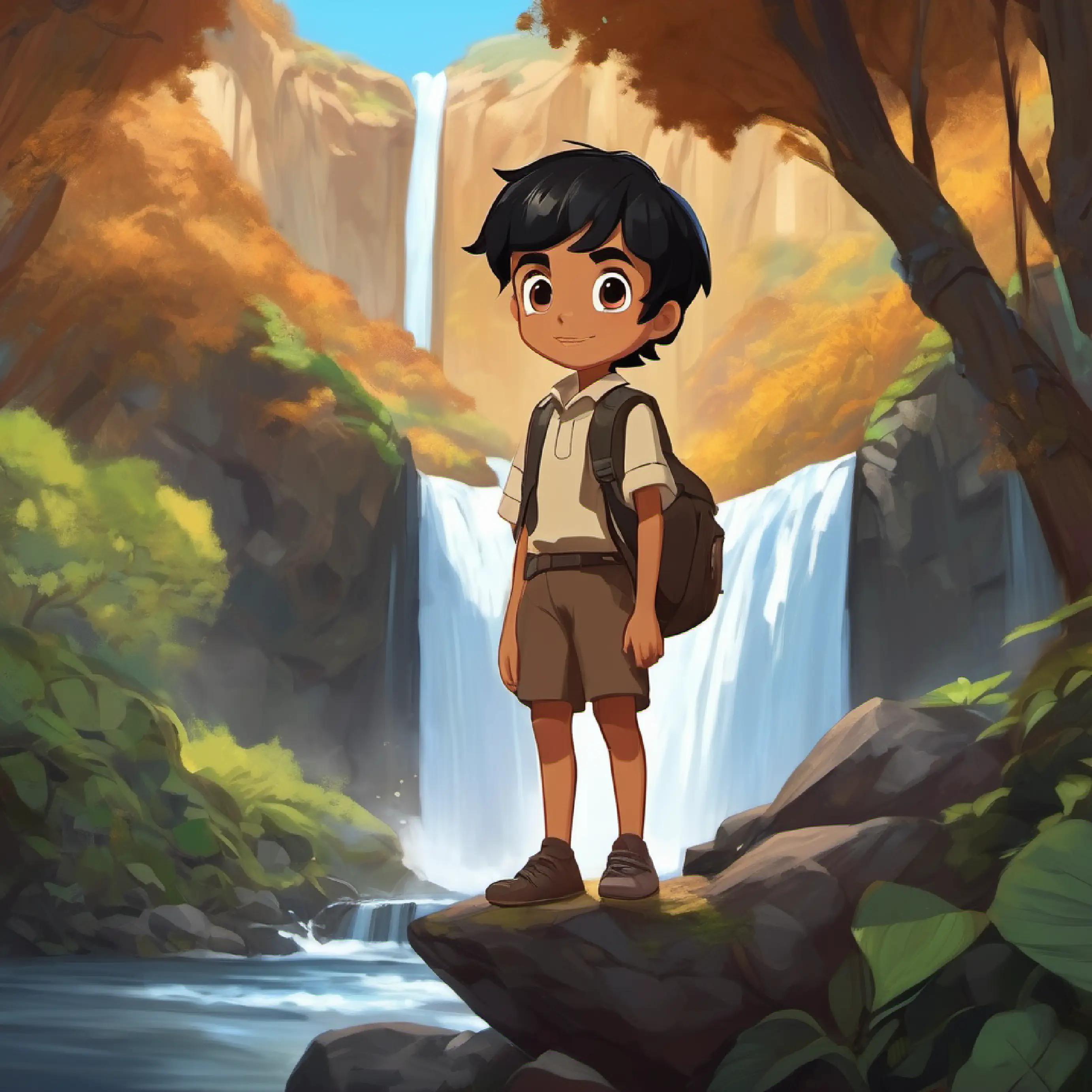 Hamza solves the path riddle and they reach the waterfall.