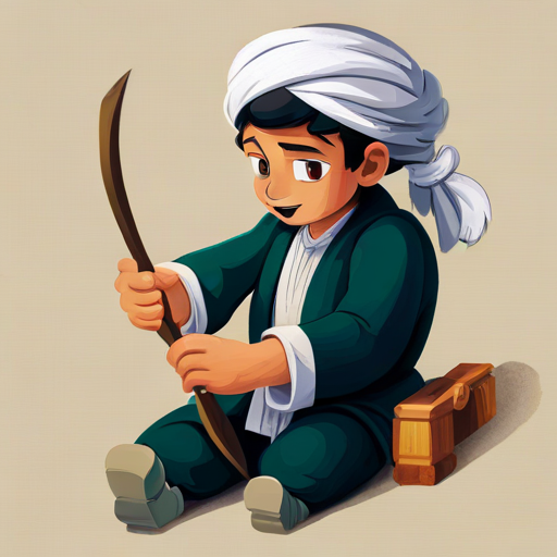 Ahmed holding a thread, the weaver guiding his hand