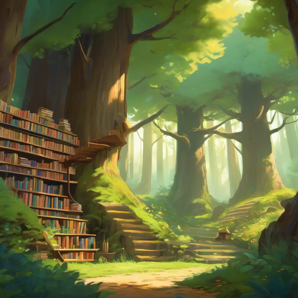 Realizing they've found the forest's library.