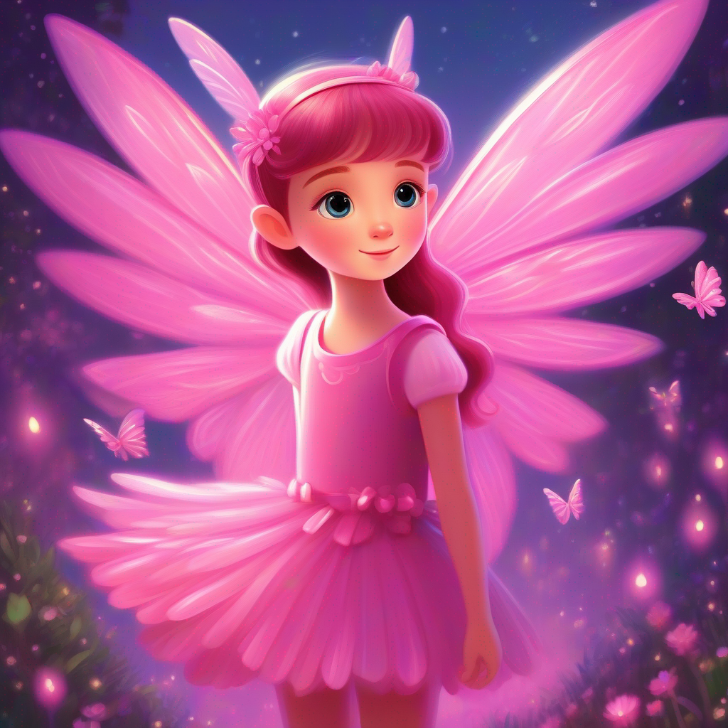 A pink fairy with shimmering wings learns the importance of empathy and helping others.