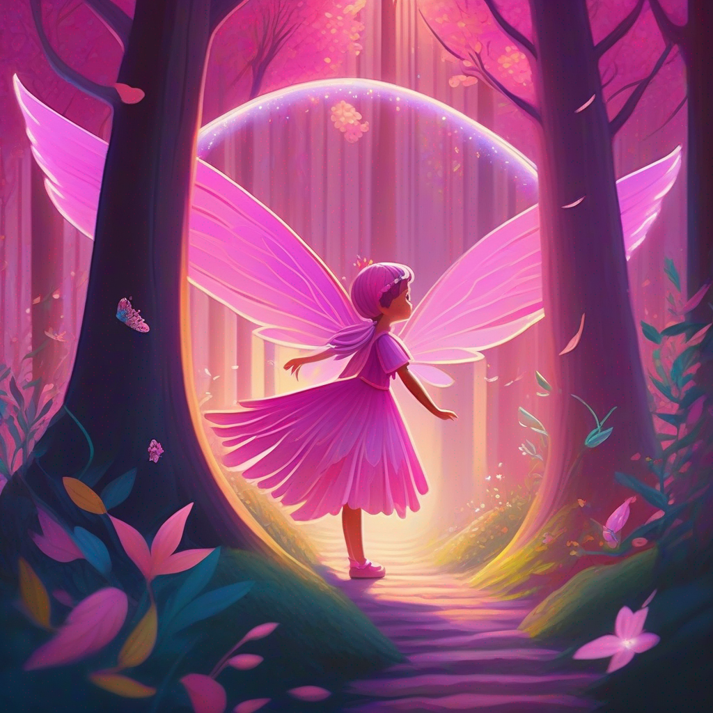 A pink fairy with shimmering wings's tale of empathy and friendship spreads through the forest.