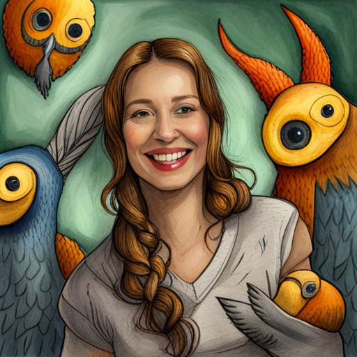Mommy bird hugging the monsters with a big smile