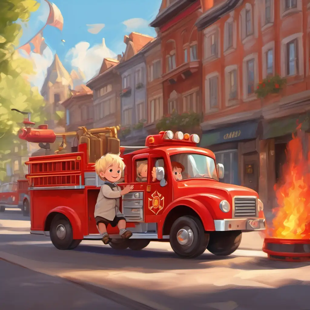 Picture Jonas in the bright red firetruck, zooming through the town with all the firefighters waving from the sidewalk.