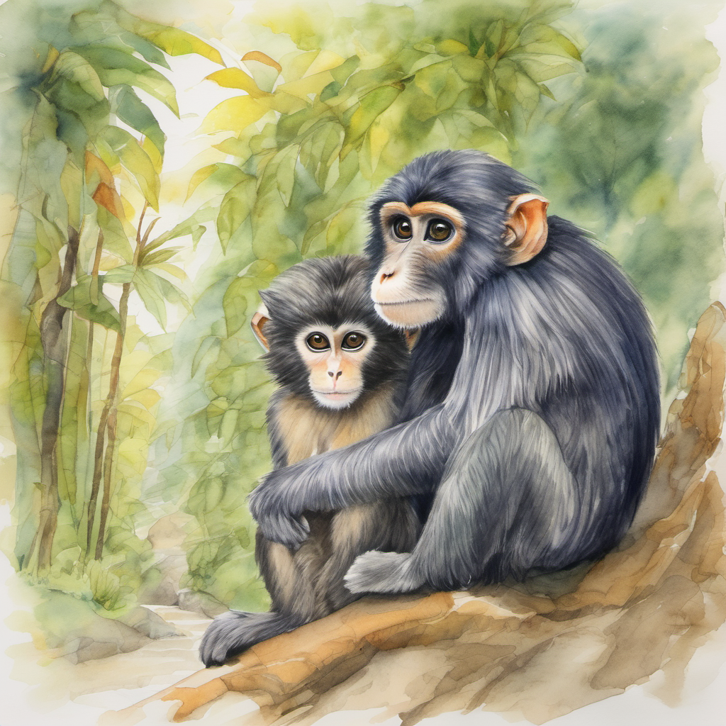 Bandaloo, being a kind-hearted monkey, rushed to their side. He asked, "What happened? How can I assist you?" Meow sobbed, "We are lost, Bandaloo! We don't know the way back home. Please help us!"