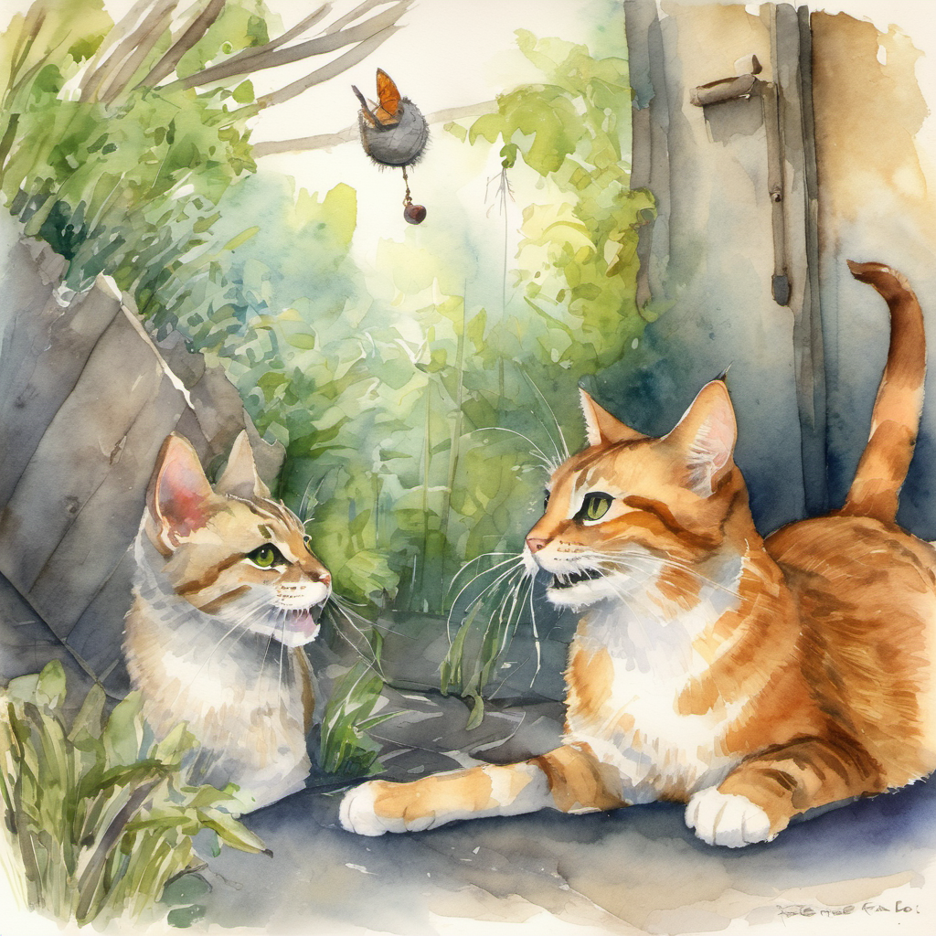 "Wait a minute! This is just near your house, Meow and Whiskers!" Bandaloo exclaimed. Meow and Whiskers burst out laughing. "Ha! Bandaloo, you've fallen into our trap! We were never lost. It was just a prank to see if you would believe us!" said Whiskers with a mischievous smile.