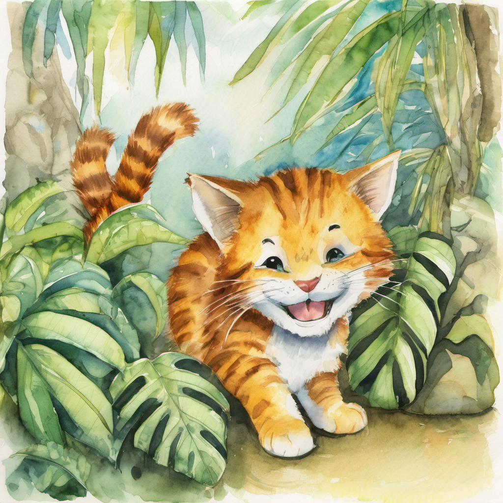Bandaloo scratched his head and chuckled. "Oh, you got me good, my clever friends! I should have known you were up to something. That was a great prank!" From that day on, Meow, Whiskers, and Bandaloo became the best of friends. They spent their days playing pranks on each other, making the jungle a livelier and more exciting place to live.