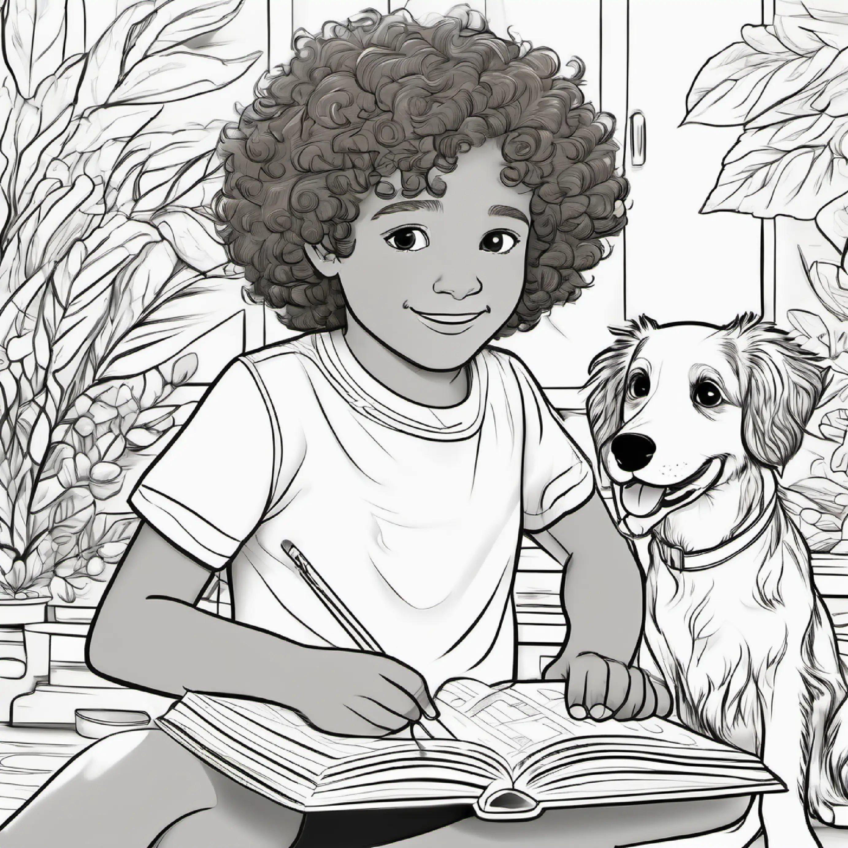 Samson's mom sees him with the dog and praises him.