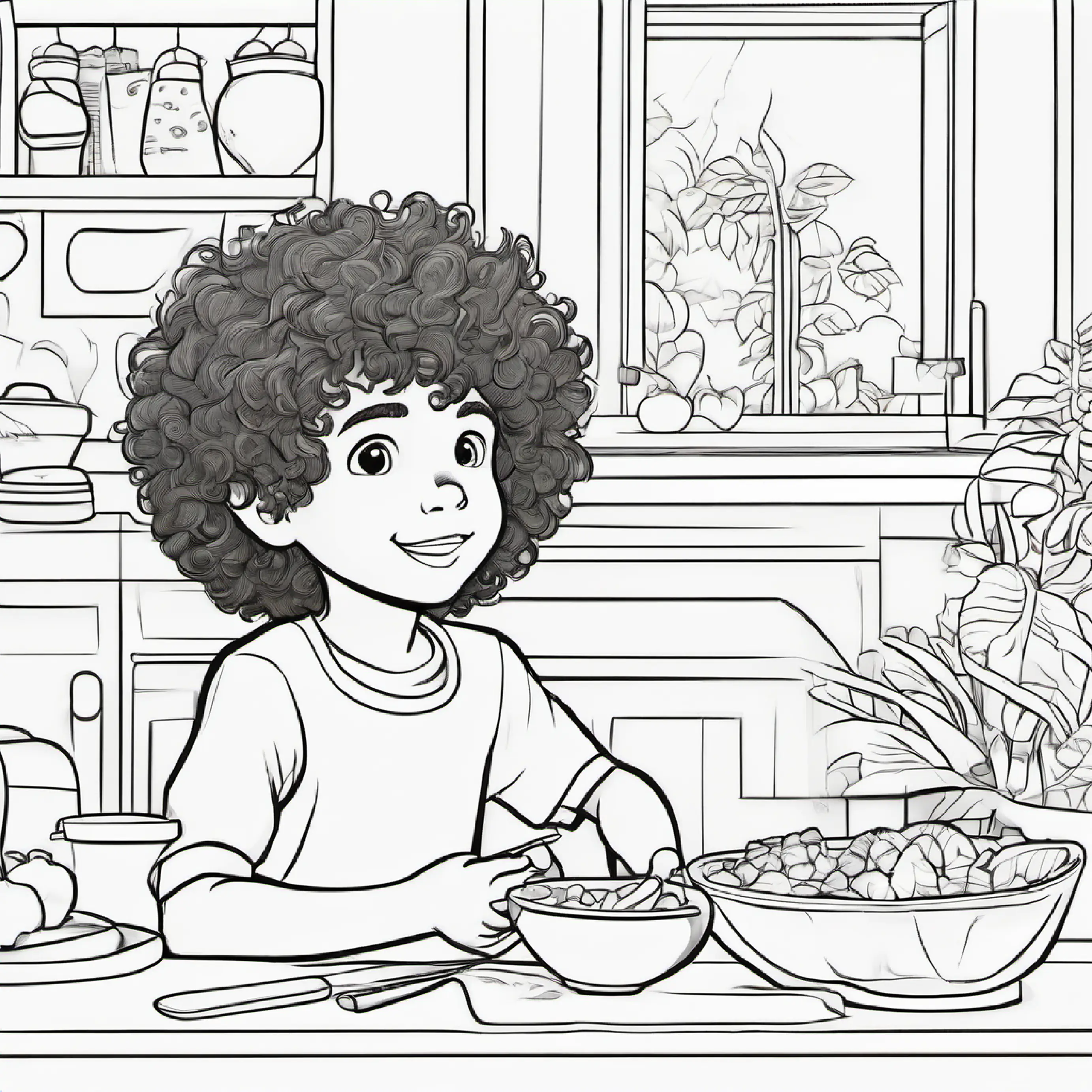 Samson eats and tells his mom about his new friend.