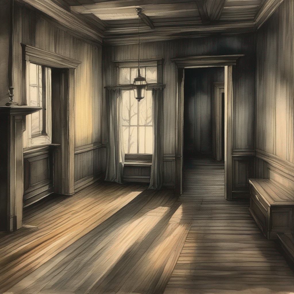 Dark rooms with creaking floorboards, shadows, and echoes.