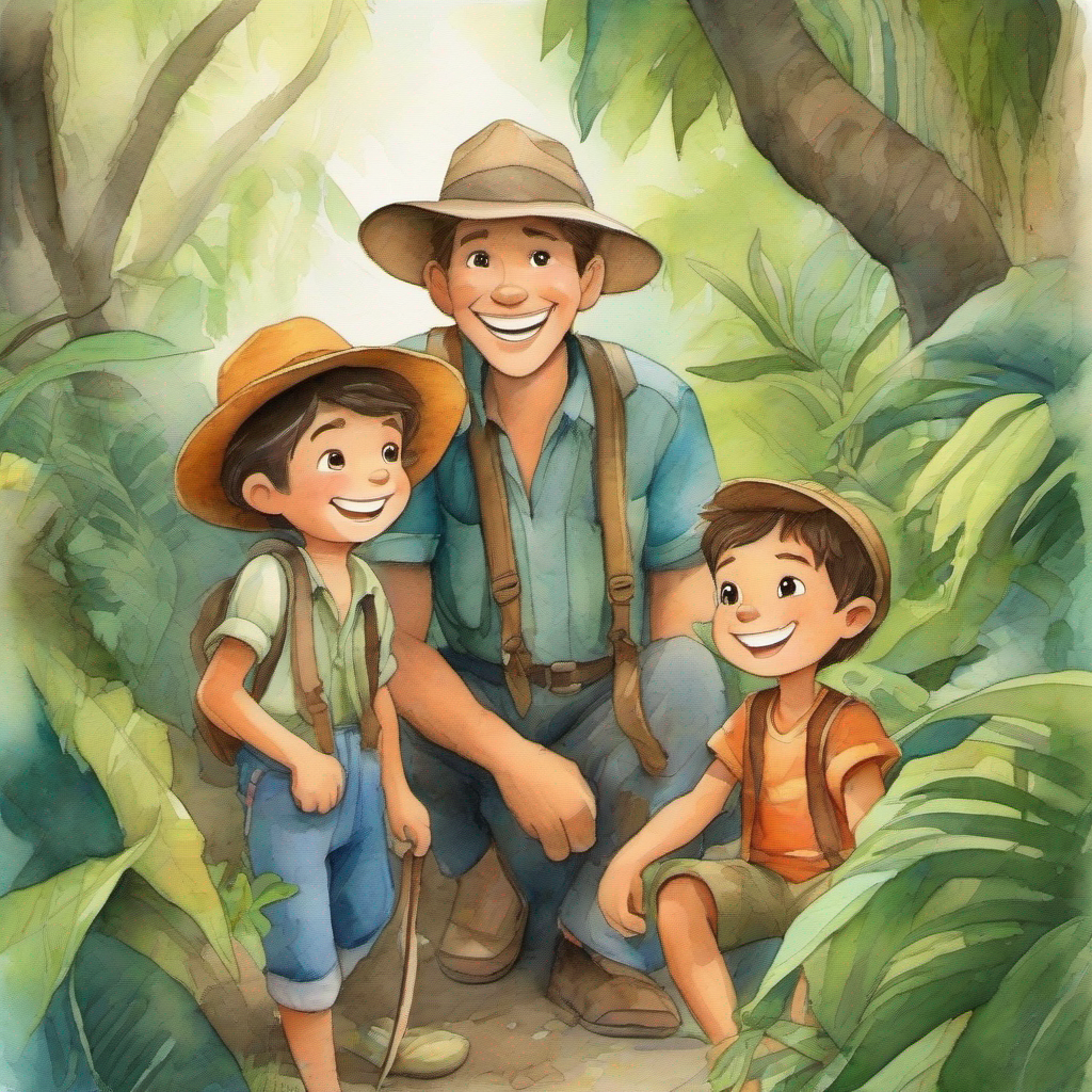 Adventure-loving boy with wild brown hair and friendly smile teaches the old man's family about the jungle