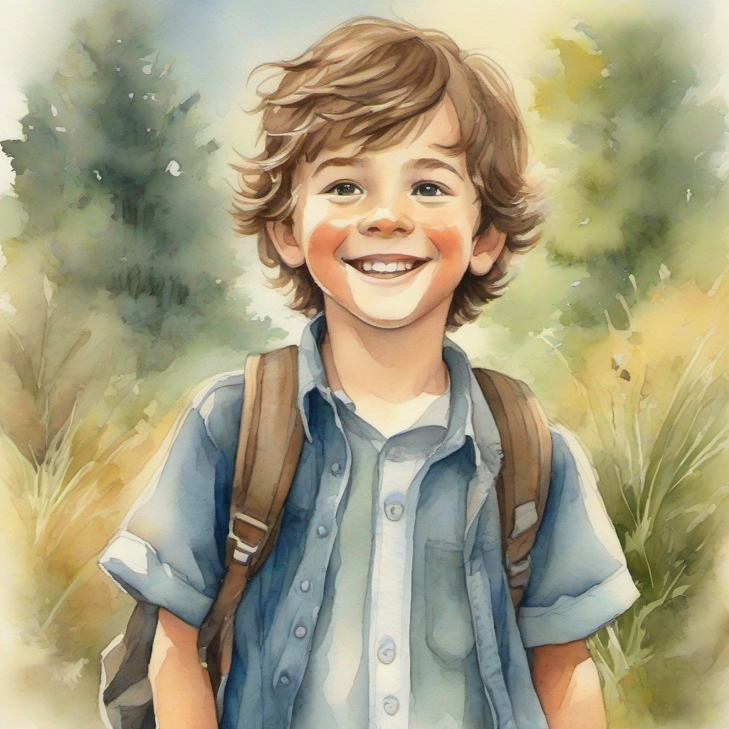 Adventure-loving boy with wild brown hair and friendly smile remembers the old man's family and values their friendship