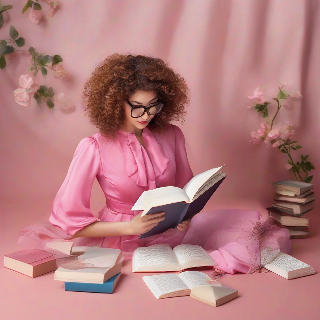 MrCool: poems, Curly hair, glasses, pink dress, book in hand: wants to listen