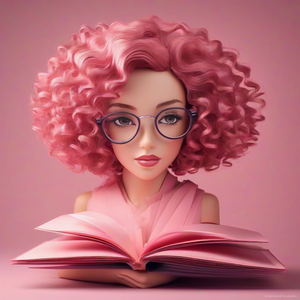 Understanding Curly hair, glasses, pink dress, book in hand's likes and love