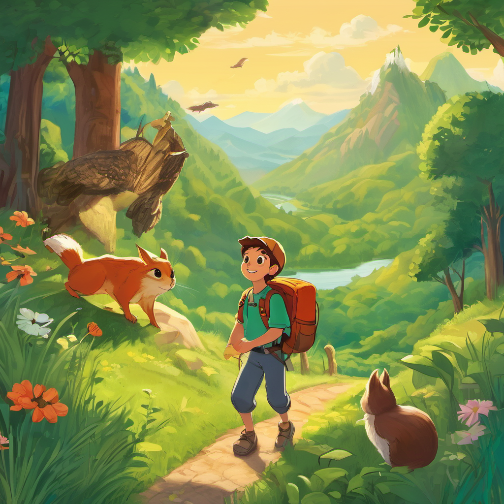 Page 2

Sammy packed a small backpack with some carrots, a map, and a picture of him and Emily. He waved goodbye to his family and friends and set off on his adventure.

Sammy hopped across vast meadows, swam across rivers, and climbed tall mountains. He met many animals along the way - squirrels, birds, and even a wise old owl. Sammy asked everyone he met if they had seen Emily, but no one knew where she was.

After months of searching, Sammy arrived at a bustling city. He saw tall buildings, busy streets, and heard the honking of cars. It was overwhelming! Sammy felt a bit scared and lost, but he didn't give up.