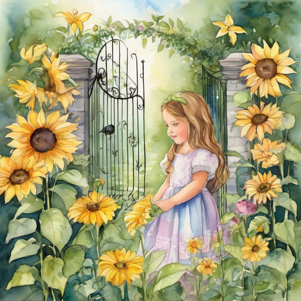 As the gate swung open, the garden seemed to come alive with whispers of excitement. Flowers and plants, as if awakened by Lily's presence, greeted her with cheerful voices. The sunflowers waved their golden heads, the roses leaned towards her, and even the shy daisies stretched their petals towards the light. Lily couldn't believe her eyes! She was amazed by the magic that lay within this enchanted garden. The flowers spoke to her, teaching her the secrets of growth and nurturing. Each plant had its own story and wisdom to share, and Lily was eager to learn.