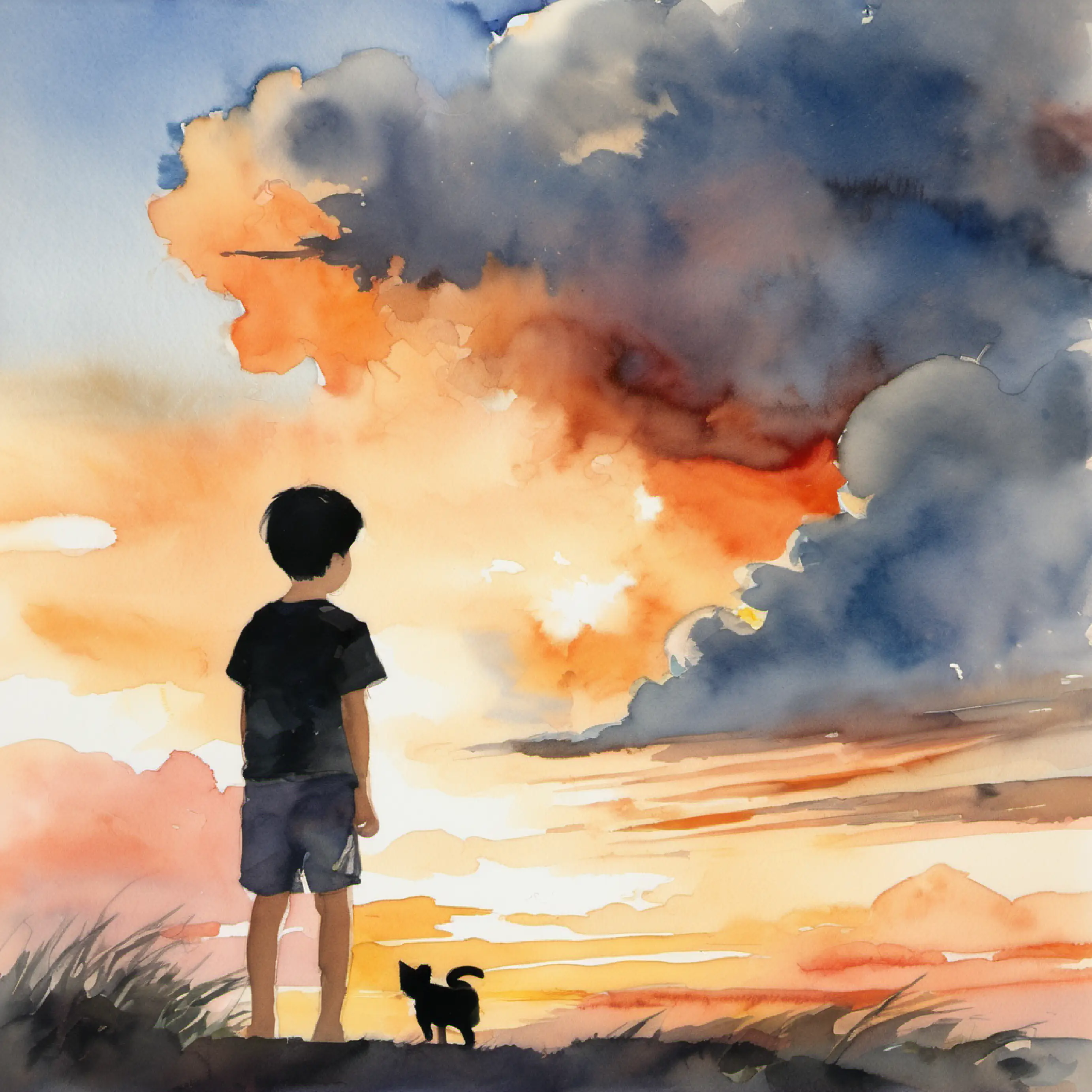 Lulu and the cloud bond over a shared sunset.