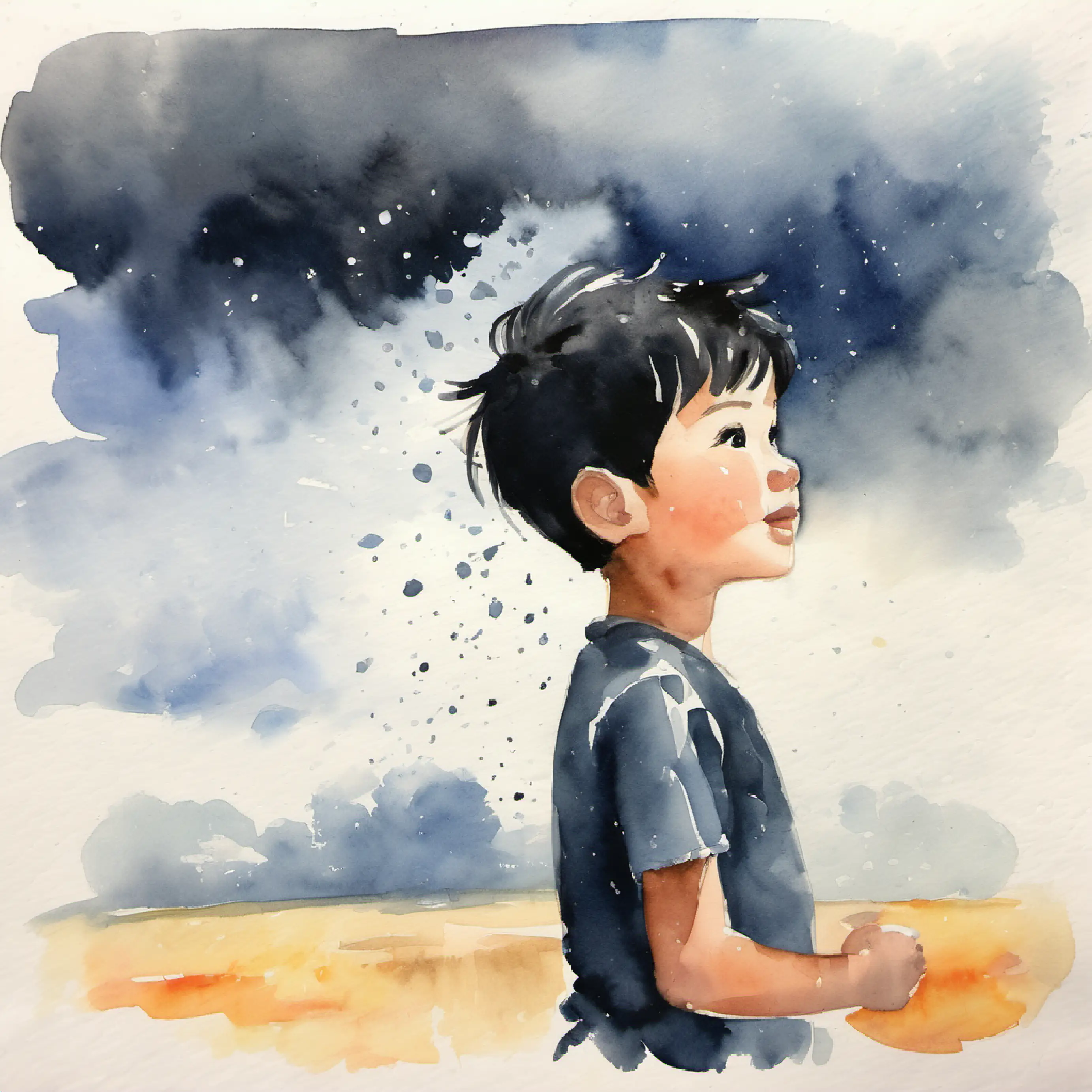 Lulu attempts to cheer up the cloud, but it rains lightly.