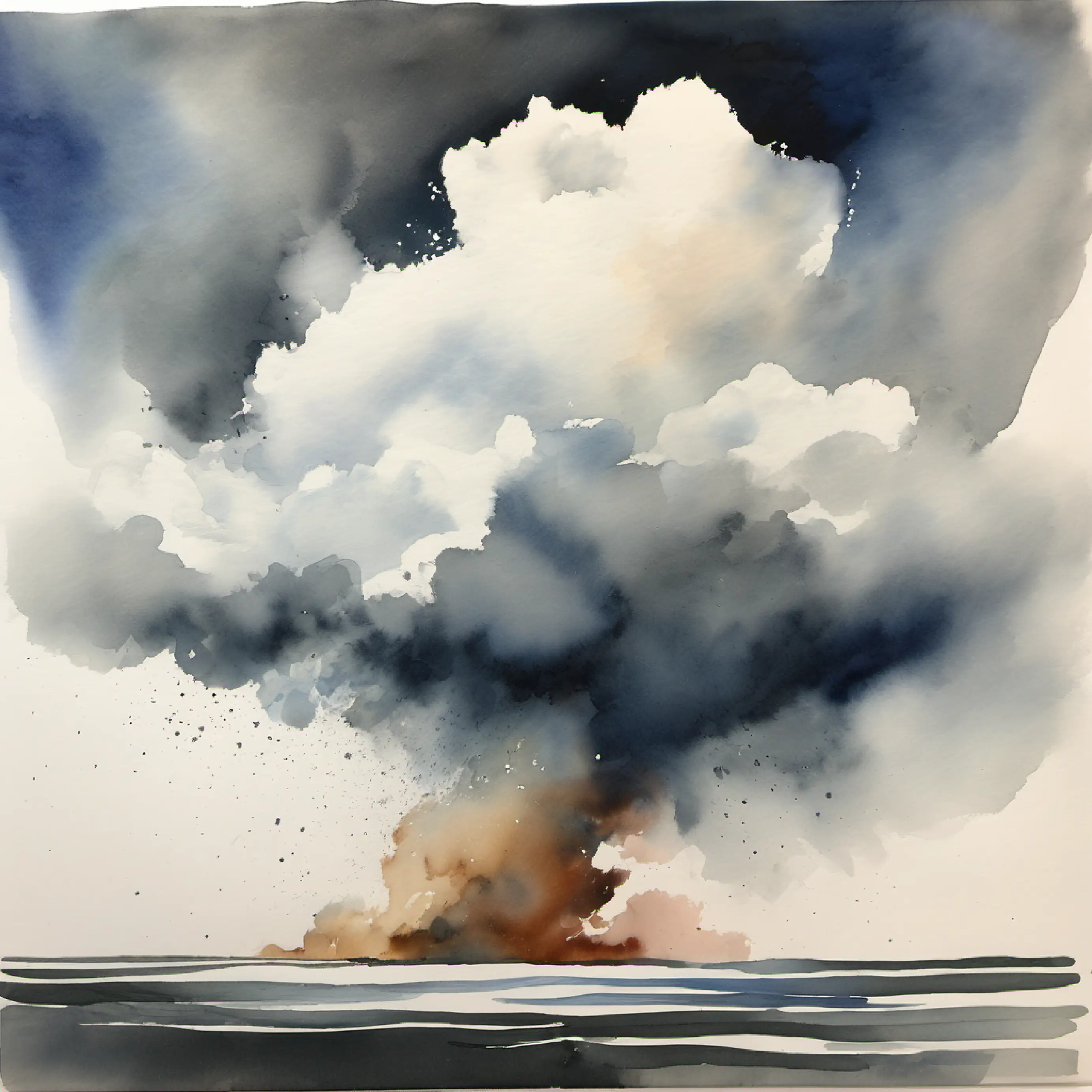 The cloud reacts to the drawing as it's blown away.