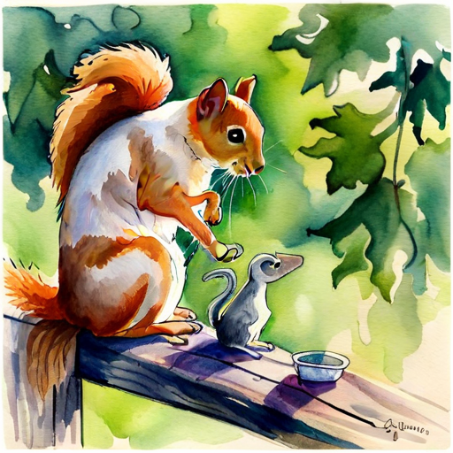 Scamp asking the bigger squirrels about his mother
