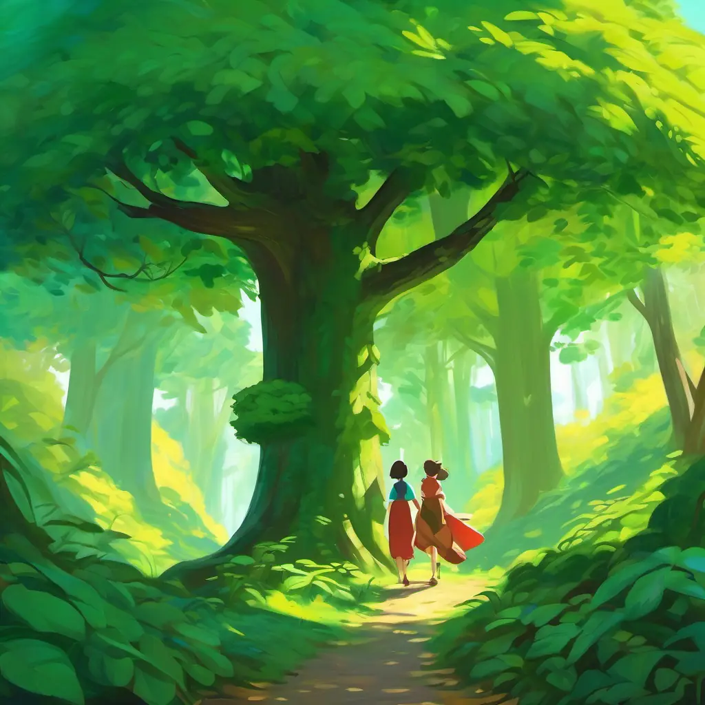The duo journeyed beneath a canopy of emerald leaves, their laughter blending with the rustling of the trees and the calls of the wild.