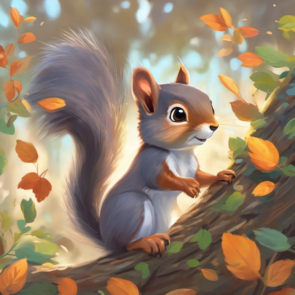 An inquisitive and vibrant squirrel exploring the world with curiosity and determination the squirrel, vibrant and inquisitive, exploring with a determined yet cheerful expression.