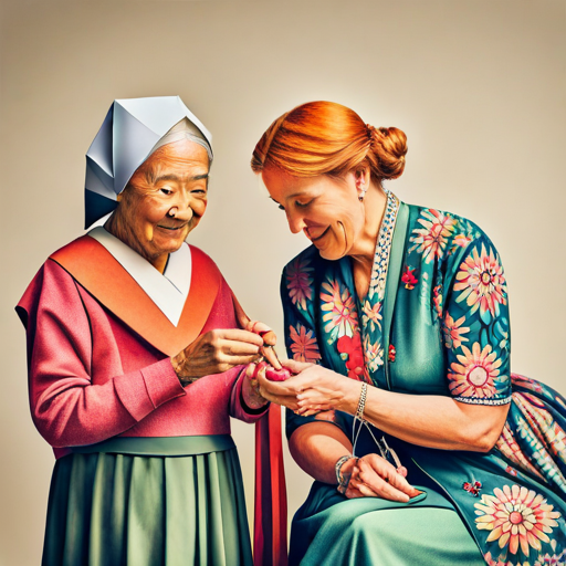 The old lady handing Sara the magical necklace