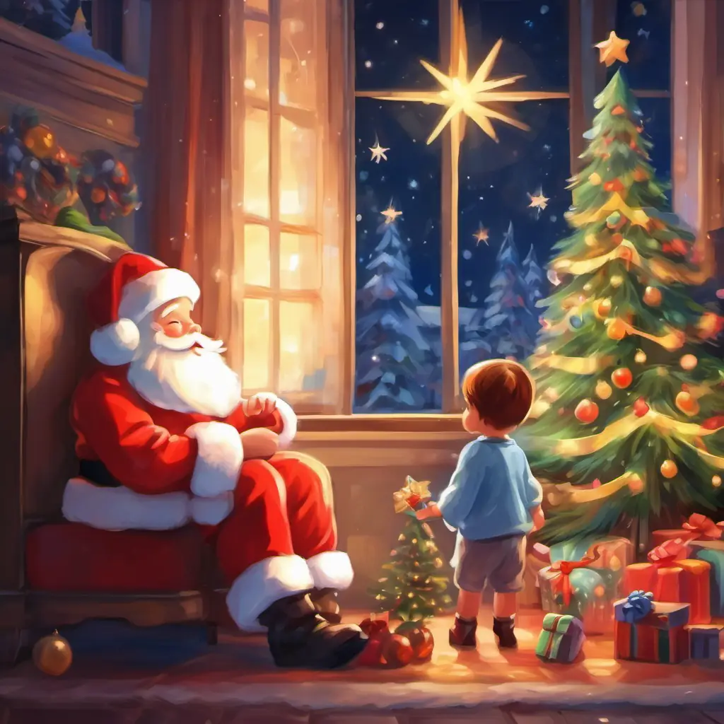 Kids dreaming, Santa fulfilling wishes, wishing them sweet dreams.