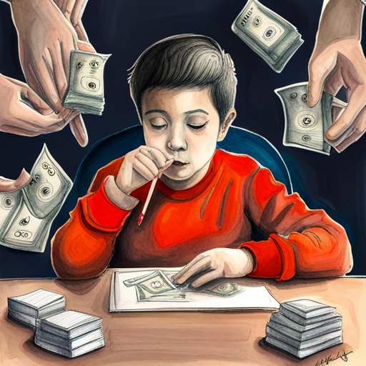 Boy surrounded by love, food, and money
