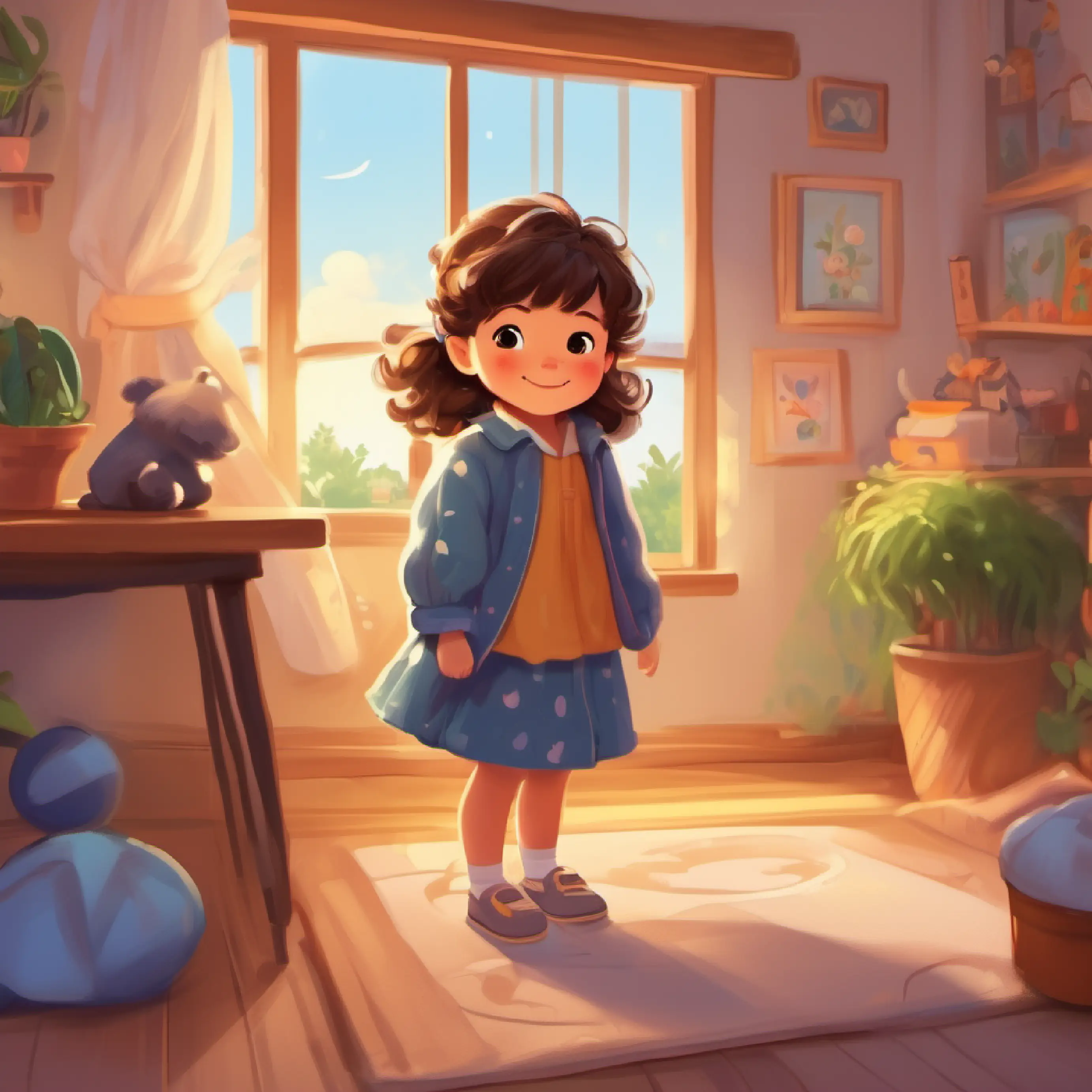 Introduction of Small child, bright eyes, happy smile, hair curly or straight and Warm smile, kind eyes, hair in a bun or flowing, always loving, cozy bedtime setting
