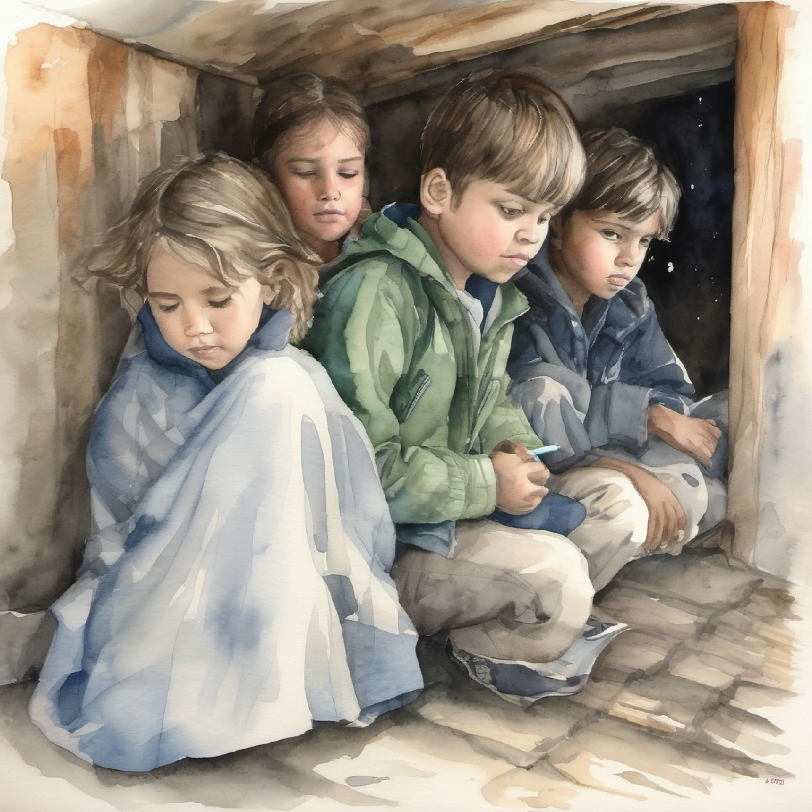 The kids take shelter; Noah admits his mistake.